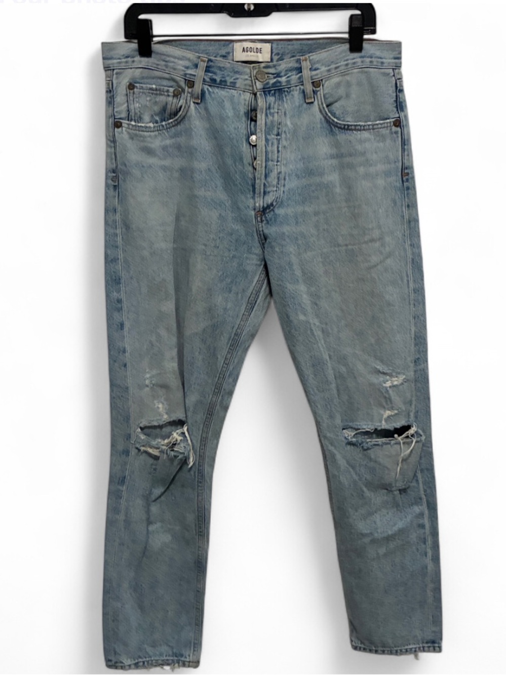 Agolde Jamie Light Blue Distressed Jeans